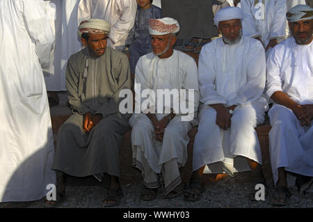 Group of Omani men in national costume Stock Photo