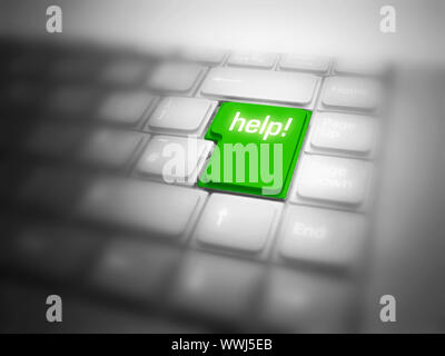 Big Help button on keyboard. Conceptual image Stock Photo