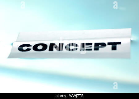 Card floating on water surface with printed word: CONCEPT Stock Photo