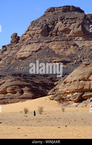 In the Akakus Mountains, Libya Stock Photo