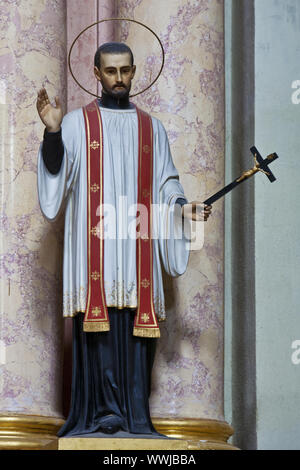 Saint statue in the basilica on the Sonntagsberg, Mostviertel Region, Lower Austria, Austria, Europe Stock Photo