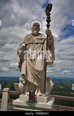 Sant Benedikt von Nursia  before the basilica on the Sonntagsberg, Mostviertel Region, Lower Austria, Austria, Europe Stock Photo