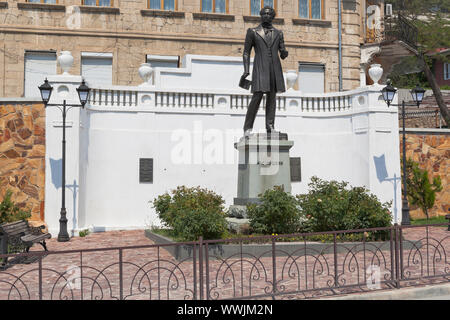 Bakhchisaray, Crimea, Russia - July 22, 2019: Monument to Alexander Sergeyevich Pushkin in the city of Bakhchisaray, Crimea Stock Photo