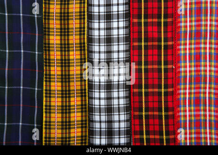 Scottish tartan fabric tapes pattern background fashion trend Stock Photo