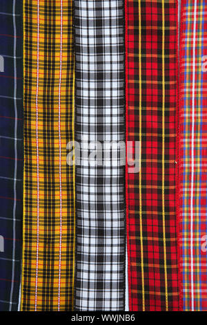 Scottish tartan fabric tapes pattern background fashion trend Stock Photo