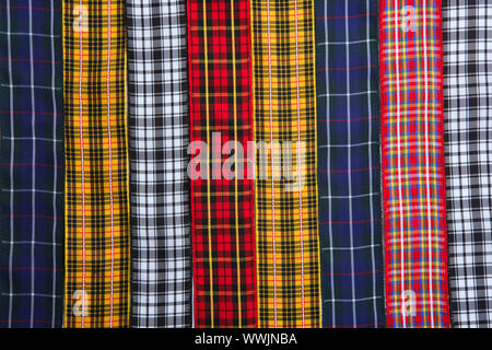 Scottish tartan fabric tapes pattern background fashion trend Stock Photo