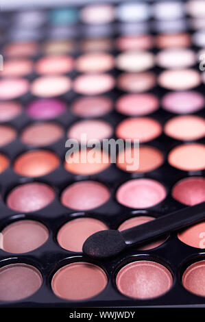 eyeshadow palette professional set extreme closeup DOF Stock Photo