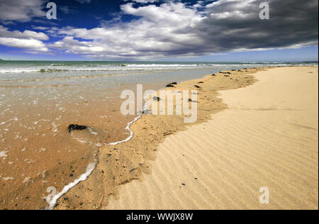 Incoming tide at Hayle beach Cornwall Stock Photo