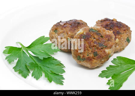 Freshly fried meatballs Stock Photo