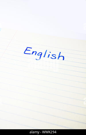 English on paper Stock Photo