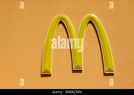 HONG KONG - DEC 9, Mcdonald logo in Hong Kong on 9 December, 2010. It shows the globalization in the world. Stock Photo
