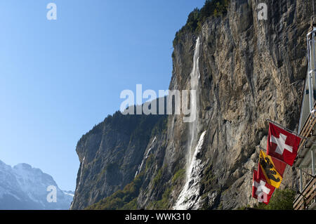 The Staubbach Falls,  Lauterbrunnen, Switzerland Stock Photo