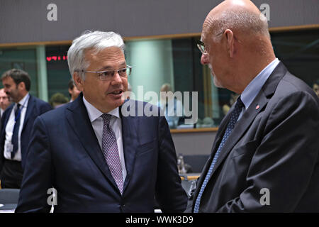 Brussels, Belgium. 16th Sep, 2019. Didier Reynders, Belgian Minister of Foreign Affairs during an European General Affairs Council. Credit: ALEXANDROS MICHAILIDIS/Alamy Live News Stock Photo