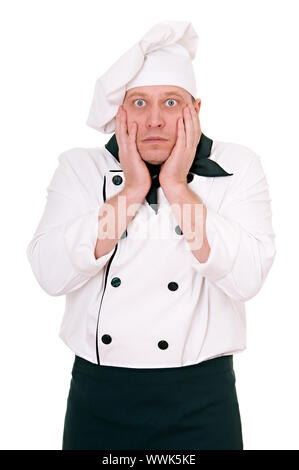 scared chef Stock Photo