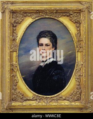 Portrait of Empress Elisabeth of Austria. Private Collection. Stock Photo