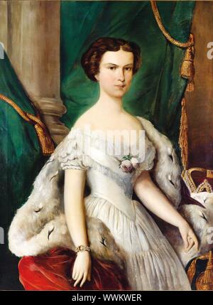 Portrait of Elisabeth of Bavaria, ca 1855. Private Collection. Stock Photo