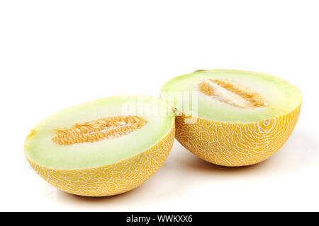galia slice melone isolated on white Stock Photo