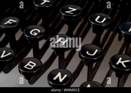 detail of keys on retro typewritter Stock Photo