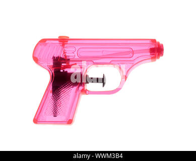 Pink watergun on white background Stock Photo