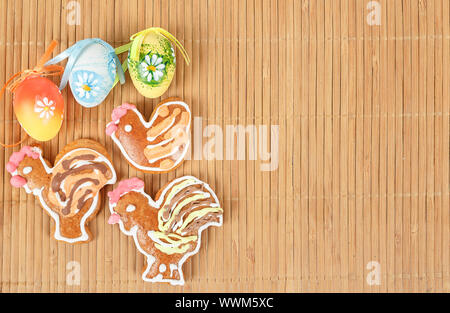 Easter gingerbreads and painted egg Stock Photo