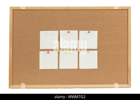 empty note papers on cork board Stock Photo