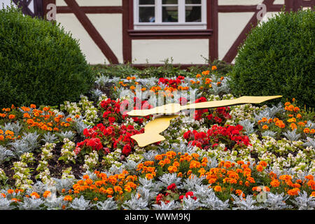 Flower clock in Wernigerode Stock Photo