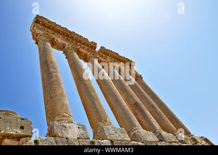 Jupiter columns (Temple of Jupiter) - Baalbek, Lebanon Stock Photo