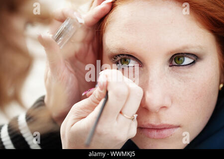 Series of doing fashion makeup Stock Photo