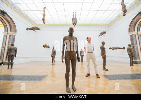 London, UK. 16th Sep, 2019. Lost Horizon, 2008 - British sculptor Antony Gormley's (pictured) new exhibition at the Royal Academy of Arts. It is his most significant solo show in the UK for over a decade, bringing together both existing and especially conceived news works, from drawings and sculptures to experiential environments. It will run at the RA from 21 September to 3 December 2019. Credit: Guy Bell/Alamy Live News