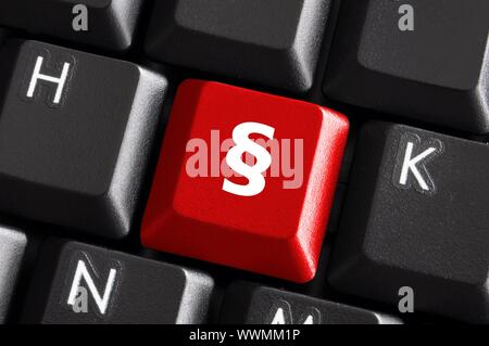 red paragraph or law button on a comuputer keyboard Stock Photo