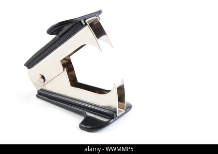 Staple remover isolated on a white background. Stock Photo