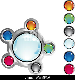 colorful glossy fantasy web buttons in different colors Stock Photo