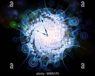 Backdrop composed of document icons, lights and abstract design elements and suitable for use on document processing, office paperwork, virtual worksp Stock Photo