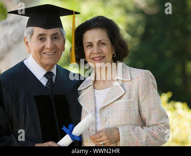 Senior Graduate and Wife Stock Photo