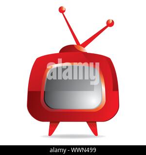 vector red retro tv set Stock Vector Image & Art - Alamy