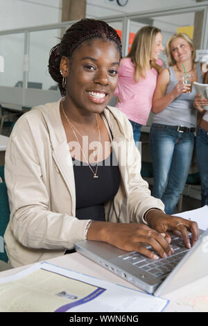 College Student Working on Laptop Stock Photo