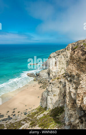 Stunning coastal scenery between Porthtowan Beach and Chapel Porth on the St Agnes Heritage coast in Cornwall, England, UK. Stock Photo