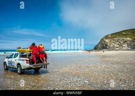 Porthtowan beach on the St Agnes Heritage coast in Cornwall, England UK. Stock Photo