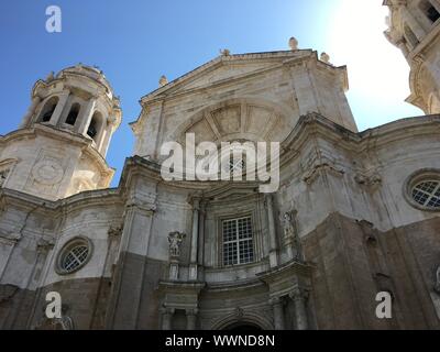 Cadiz cathedral facade in Andalusia Stock Photo
