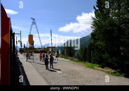 View from Alp Grum railway station,Switzerland Stock Photo