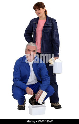 female apprentice and senior mentor Stock Photo
