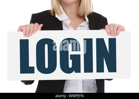 Login Log in Password on the computer in the Internet Business concept Stock Photo