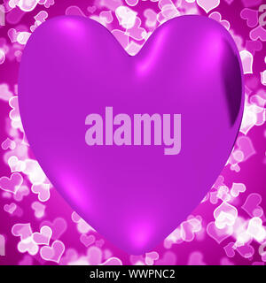 Heart With Mauve Hearts Background Shows Loving And Romance Stock Photo