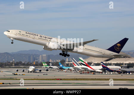 Saudia Boeing 777-300 Aircraft Stock Photo