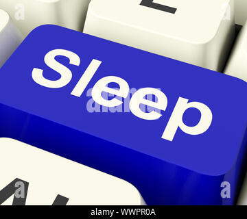 Sleep Computer Key Shows Insomnia Or Sleeping Disorders Online Stock Photo