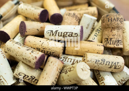 Muga wine corks at Bodegas Muga, Haro, La Rioja, Spain Stock Photo