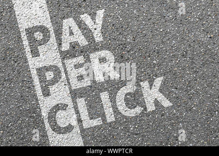 Pay per click PPC advertising advertise pay internet business concept Stock Photo