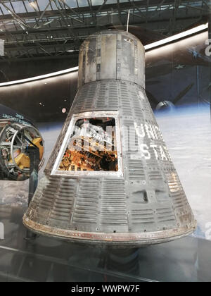 Washington DC, USA - June 6th 2019: Mercury Capsule Friendship 7 in Smithsonian National Air and Space Museum. John Glenn used this capsule to become Stock Photo