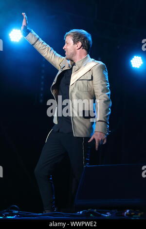 London, UK. 15th Sep, 2019. Kian Egan of an Irish Pop vocal group (Westlife) performs live on stage at the BBC Radio 2 Live in Hyde Park, London. Credit: SOPA Images Limited/Alamy Live News Stock Photo