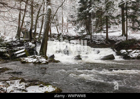 Selketal hiking trail in winter Stock Photo